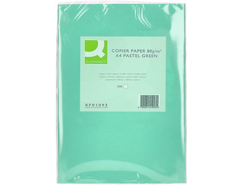 Papel de cor q-connect din a4 80 gr verde embalagem de 500 folhas , Q-connect , 72054 , 5705831010932